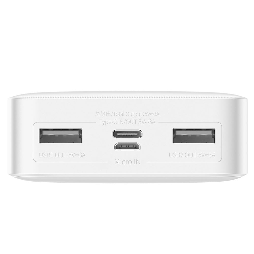 Baseus Bipow External Battery, 20000mAh, 15W, 1 x USB-C - 2 x USB-A, White PPBD050102