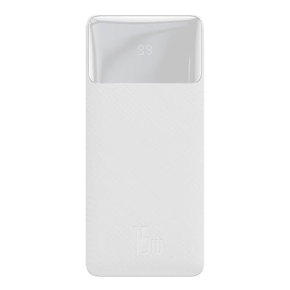 Baseus Bipow External Battery, 10000mAh, 15W, 1 x USB-C - 2 x USB-A, White PPBD050002