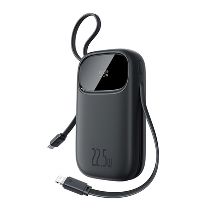 Baseus EnerFill FC31 External Battery, 10000mAh, 22.5W, QC + PD, 1 x Lightning - 1 x USB-A - 2 x USB-C, Black
