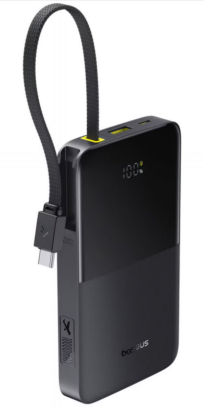 Baseus EnerFill Bipow2 Pro External Battery, 10000mAh, 22.5W, QC + PD, 1 x USB-A - 2 x USB-C, Black E0027600