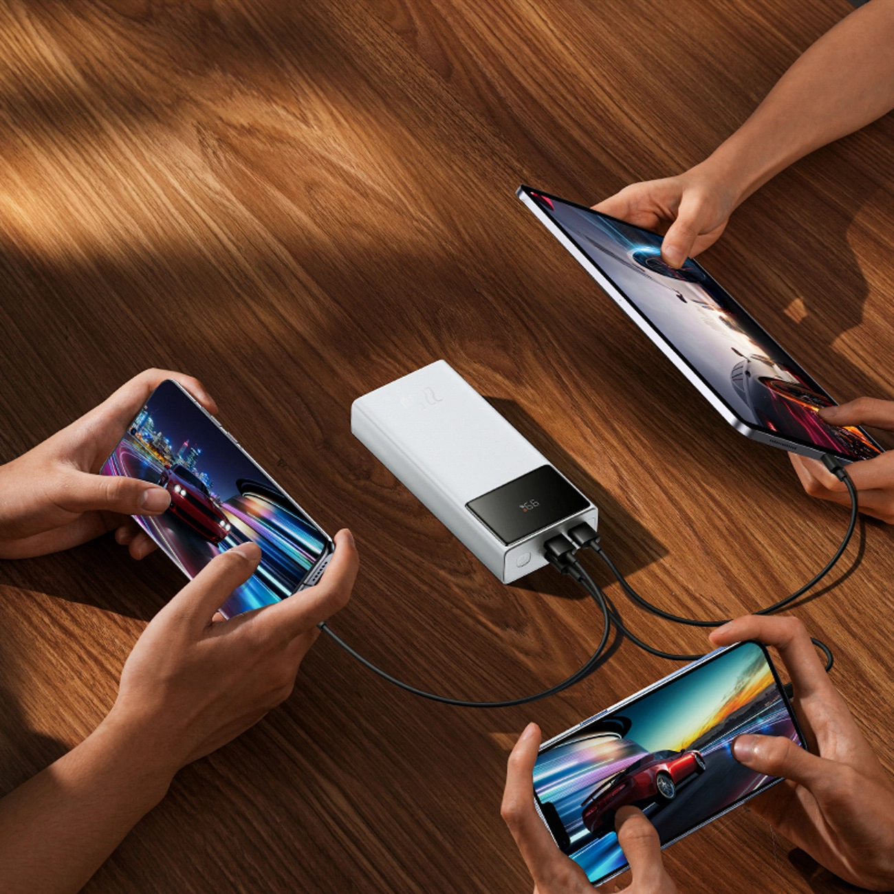 Baseus EnerFill FP41 External Battery, 30000mAh, 22.5W, QC + PD, 1 x USB-C - 2 x USB-A, White