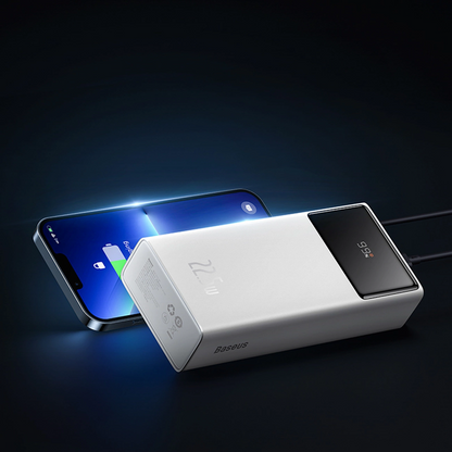 Baseus EnerFill FP41 External Battery, 30000mAh, 22.5W, QC + PD, 1 x USB-C - 2 x USB-A, White
