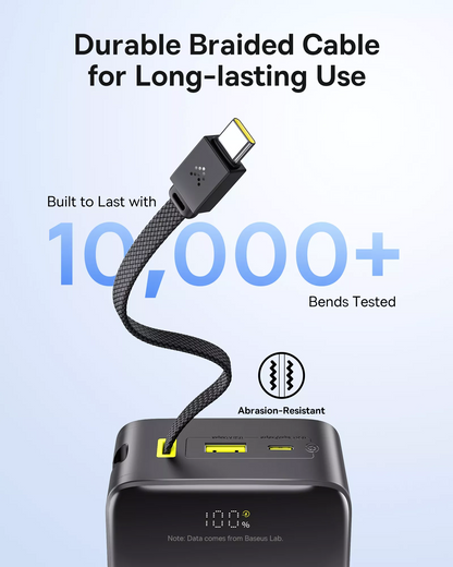 Baseus EnerFill Bipow2 Pro External Battery, 30000mAh, 22.5W, QC + PD, 1 x USB-A - 2 x USB-C, Black E0028100