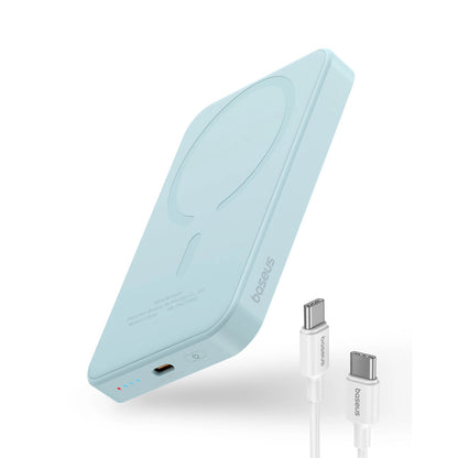 Baseus Magnetic Mini Wireless External Battery, 5000mAh, 20W, PD + FQI, 1 x QI - 1 x USB-C, Blue P10022107313-00