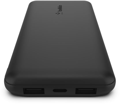 Belkin BoostCharge External Battery, 10000mAh, 15W, 1 x USB-C - 2 x USB-A, Black BPB011btBK