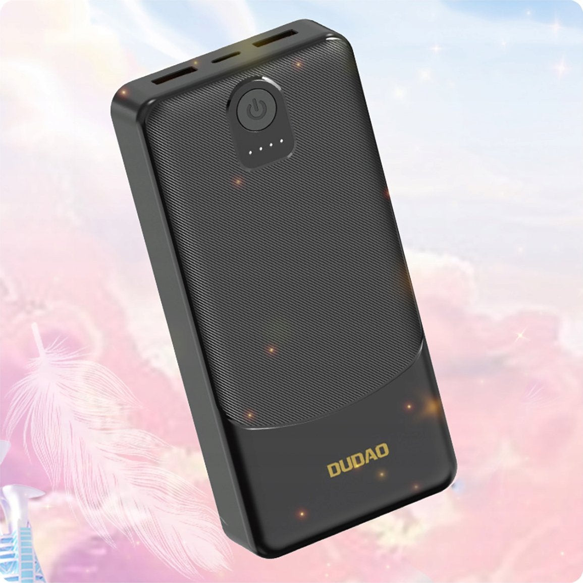 Dudao K10Pro External Battery, 20000mAh, 12W, 2 x USB-A, Black