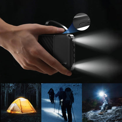 Dudao K11 External Battery, 10000mAh, 10W, 1 x Lightning - 1 x microUSB - 1 x USB-A - 1 x USB-C, Black