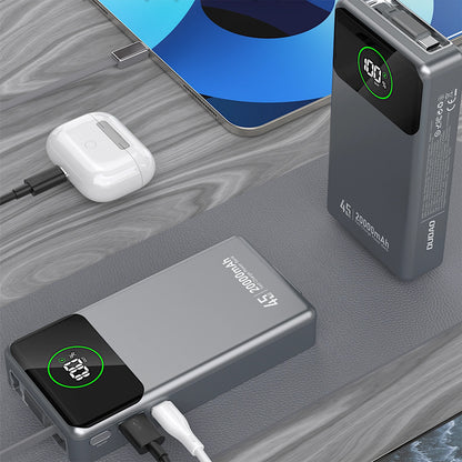 Dudao K31 Pro External Battery, 20000mAh, 45W, QC + PD, 1 x USB-A - 2 x USB-C, Gray