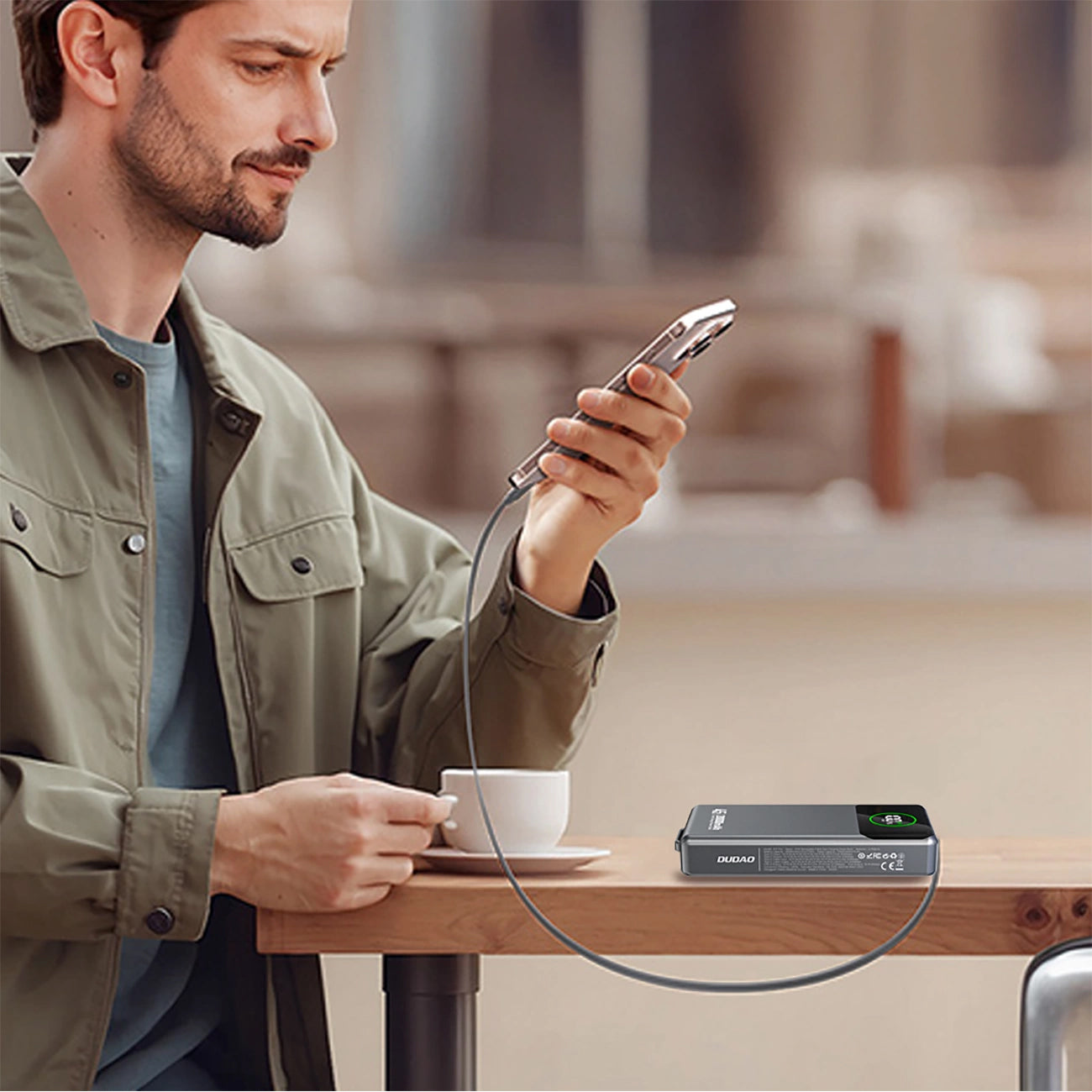 Dudao K31 Pro External Battery, 20000mAh, 45W, QC + PD, 1 x USB-A - 2 x USB-C, Gray