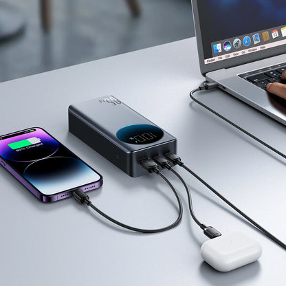Joyroom JR-PBF05 Pro External Battery, 30000mAh, 65W, QC + PD, 1 x USB-A - 2 x USB-C, Black