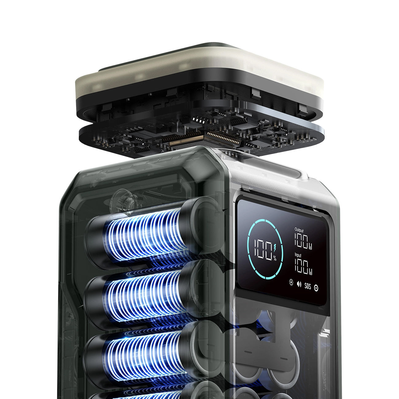 Joyroom JR-PBF10 External Battery, 75000mAh, 100W, QC + PD, 3 x USB-A - 3 x USB-C, Green