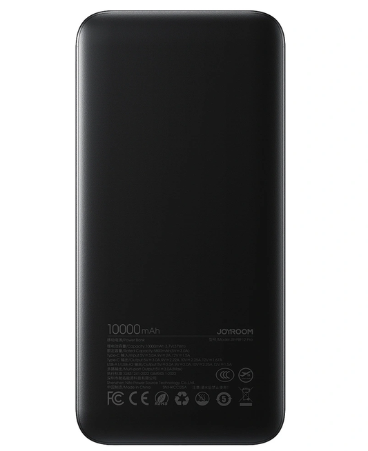 Joyroom JR-PBF12 Pro External Battery, 10000mAh, 22.5W, QC + PD, 1 x USB-C - 2 x USB-A, Black