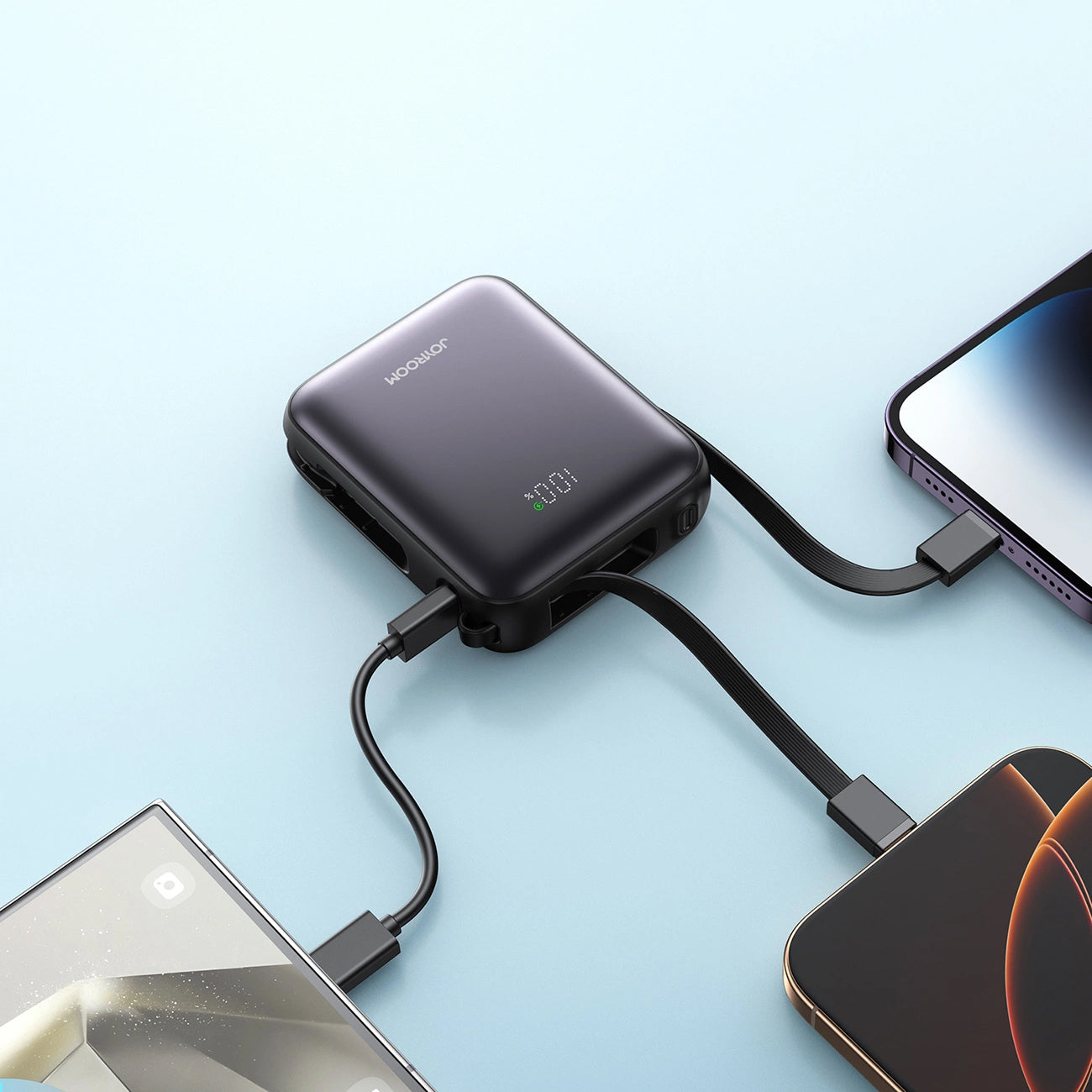Joyroom JR-PBF27 External Battery, 10000mAh, 22.5W, QC + PD, 1 x Lightning - 2 x USB-C, Black