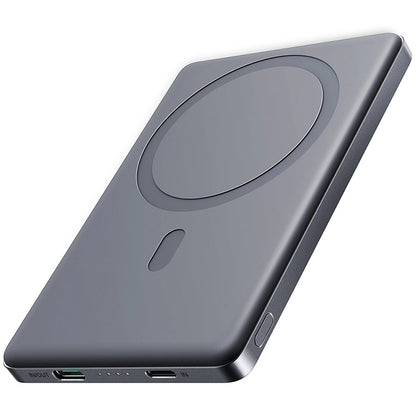 External Battery Joyroom JR-PBM08 MagSafe, 5000mAh, 20W, PD + FQI, 1 x QI - 1 x USB-C, Gray