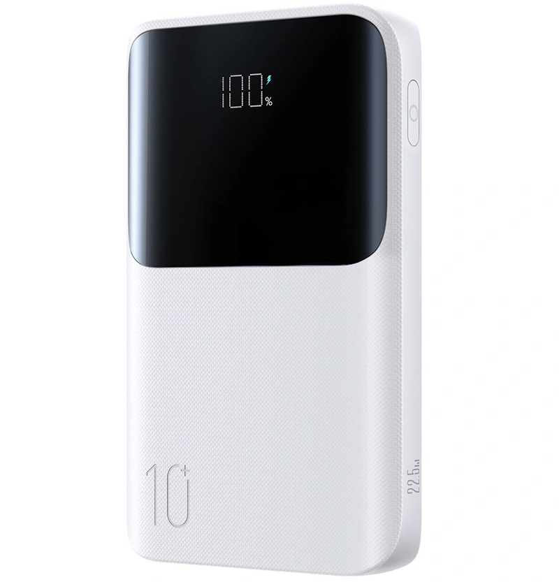 Joyroom JR-QP191 External Battery, 10000mAh, 22.5W, QC + PD, 1 x USB-A - 2 x USB-C, White