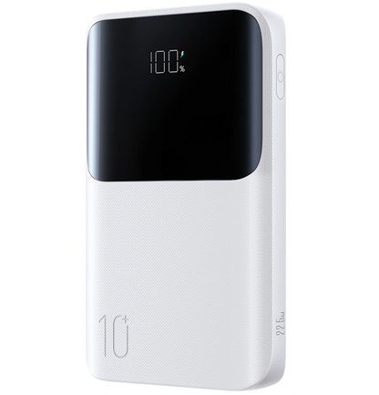 Joyroom JR-QP191 External Battery, 10000mAh, 22.5W, QC + PD, 1 x USB-A - 2 x USB-C, White