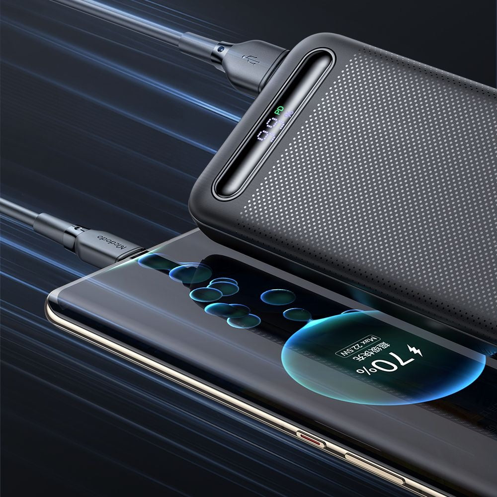 McDodo MC-3881 Star External Battery, 10000mAh, 22.5W, QC + PD, 2 x USB-A - 1 x USB-C, Black