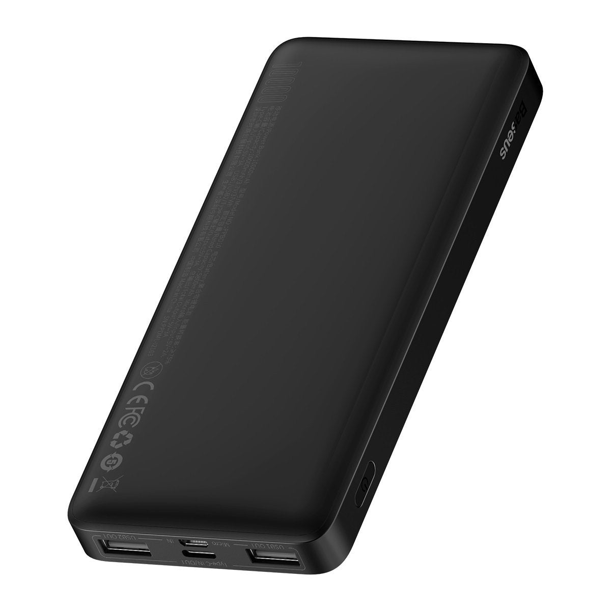 Baseus Bipow External Battery, 10000mAh, 15W, 1 x USB-C - 2 x USB-A, Black PPBD050001