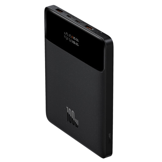 Baseus Blade Ultrathin External Battery, 20000mAh, 100W, QC + PD, 2 x USB-A - 2 x USB-C, Black PPBL000201