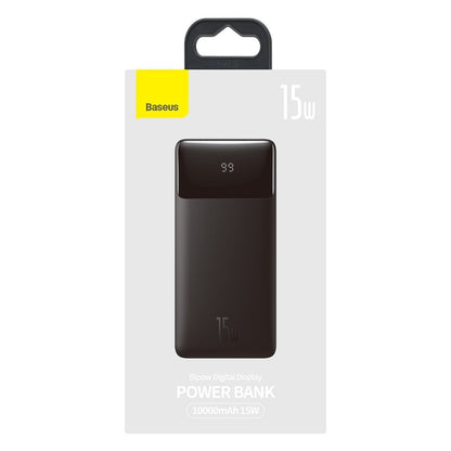 Baseus Bipow External Battery, 10000mAh, 15W, 1 x USB-C - 2 x USB-A, Black PPBD050001