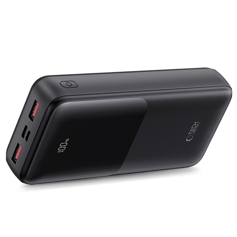 Tech-Protect PB02 External Battery, 20000mAh, 22.5W, QC + PD, 1 x USB-C - 2 x USB-A, Black