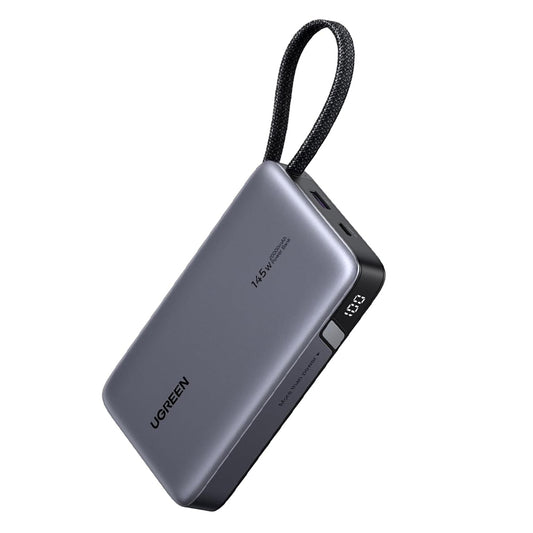 UGREEN PB551 External Battery (55992), 20000mAh, 145W, QC + PD, 1 x USB-A - 2 x USB-C, Gray