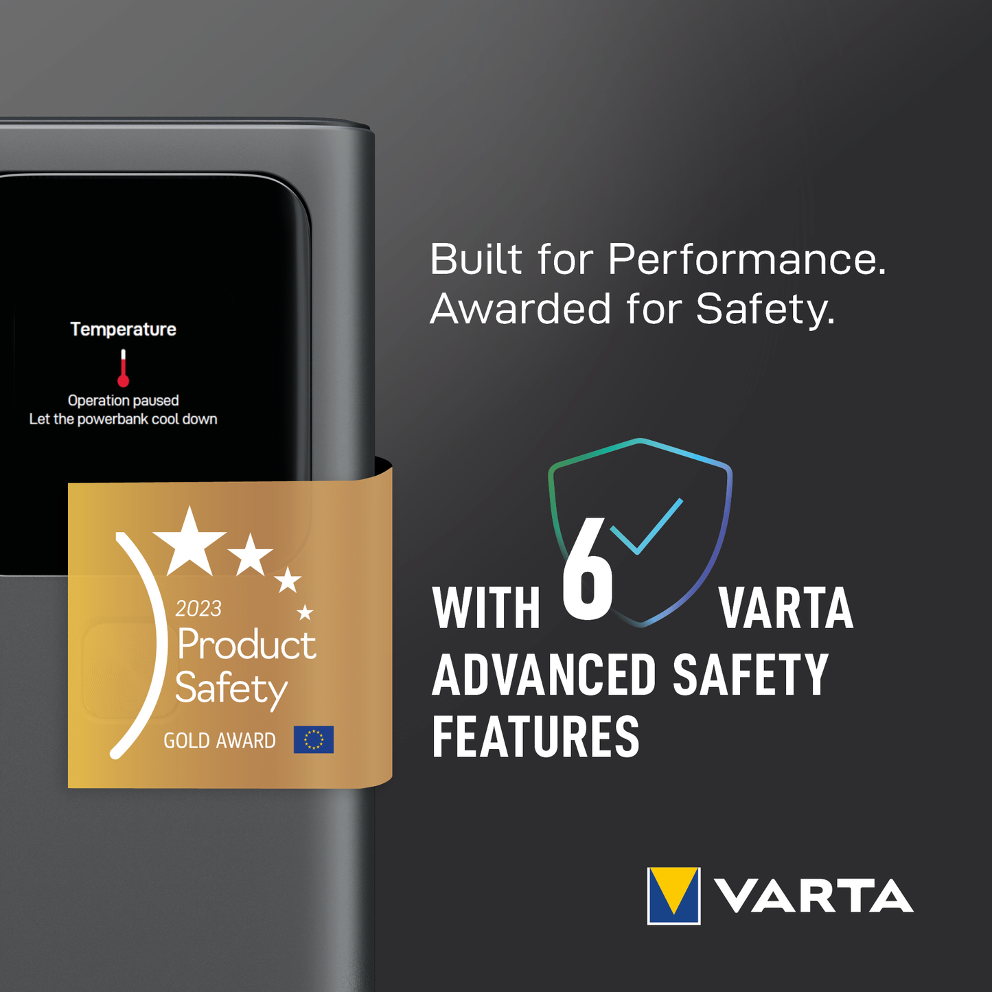 Varta High Speed External Battery, 27000mAh, 140W, QC + PD, 1 x USB-A - 2 x USB-C, Black