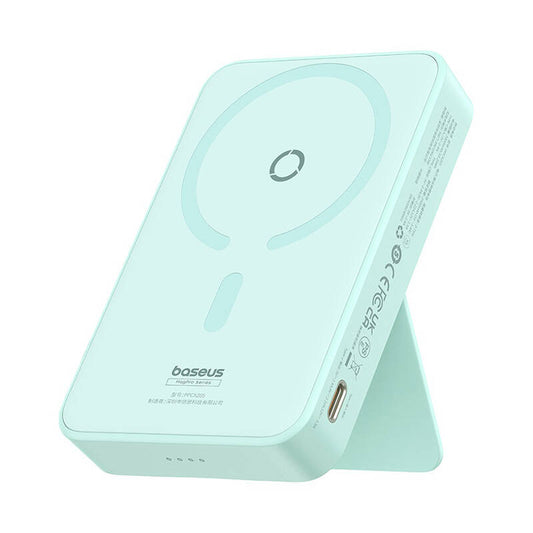 Baseus MagPro PPCXZ05 Wireless External Battery, 5000mAh, 20W, PD + FQI, 1 x QI - 1 x USB-C, Green P10064101333-00