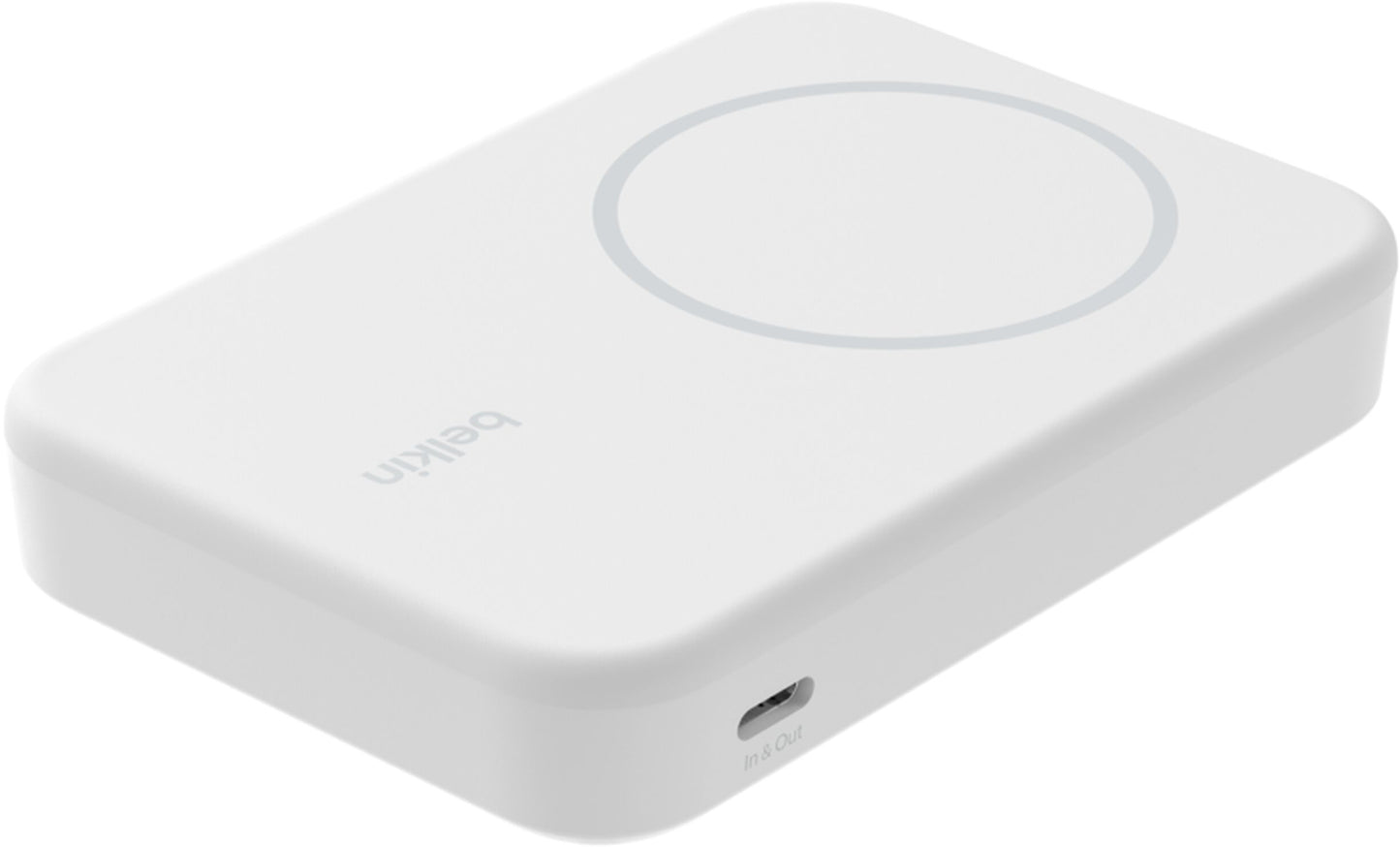 Belkin BoostCharge Pro Wireless External Battery with Kickstand, 8000mAh, 15W, FQI, 1 x QI - 1 x USB-C, White BPD007btWH