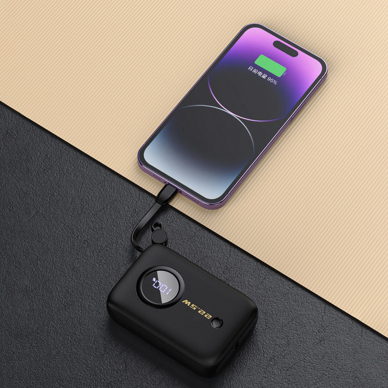 Dudao K14 External Battery, 10000mAh, 22.5W, QC + PD, 1 x Lightning - 1 x USB-A - 2 x USB-C, Black