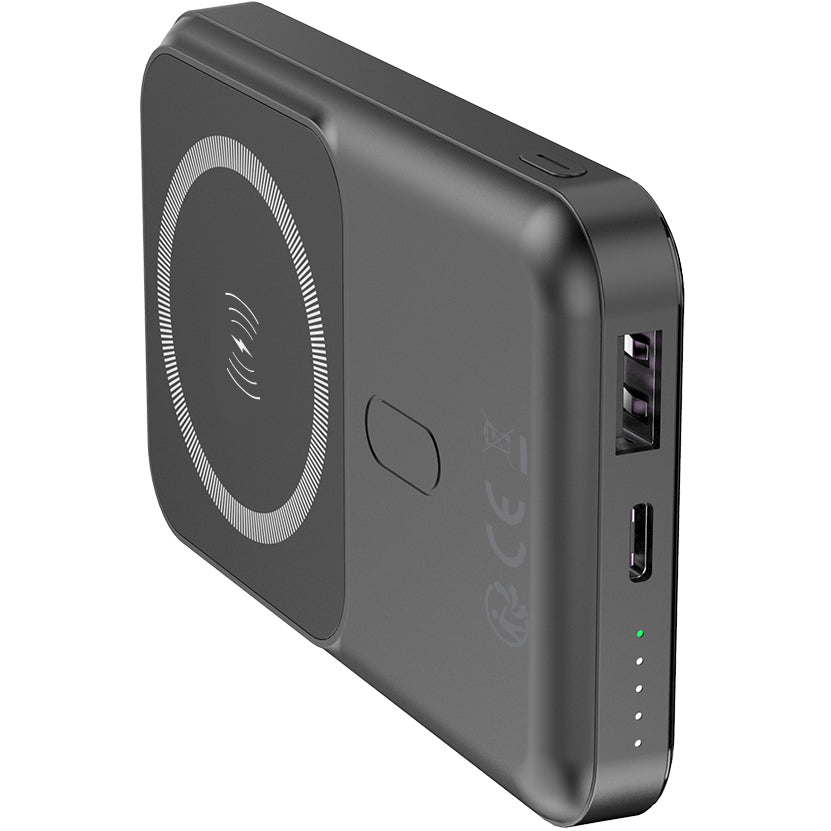 Wireless External Battery Forever MATB-100, 10000mAh, 22.5W, QC + PD + FQI, 1 x QI - 1 x USB-A - 1 x USB-C, Black