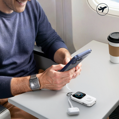Joyroom JR-W19 Wireless External Battery, 5000mAh, 20W, QC + PD, 1 x Lightning - 1 x QI - 2 x USB-C, White