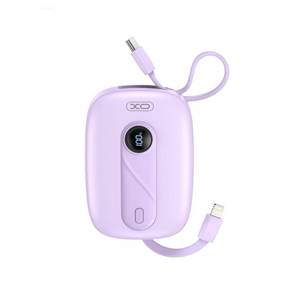 XO Design PR246 External Battery, 10000mAh, 22.5W, PD, 1 x Lightning - 2 x USB-C, Purple