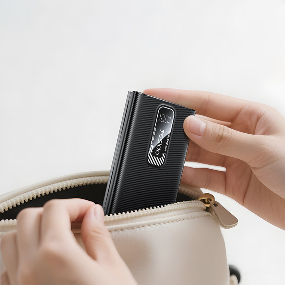 Yesido YP92 External Battery, 5000mAh, 22.5W, QC + PD, 1 x USB-A - 1 x USB-C, Black