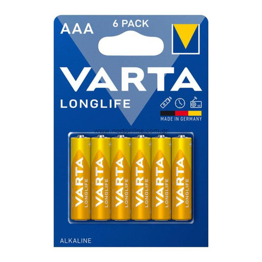 Varta Longlife 4103 Battery, AAA / LR3, Set of 6 pieces