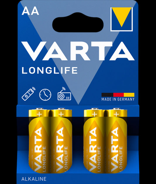 Varta Longlife 4106 Battery, AA / LR6, Set of 4 pieces