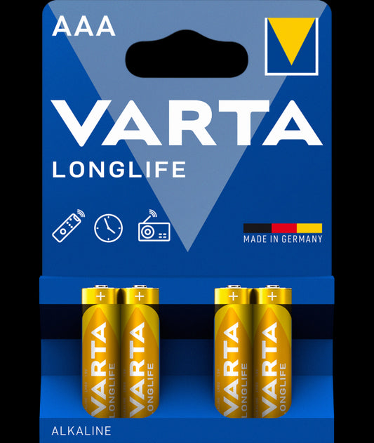 Varta Longlife 4903 Battery, AAA / LR3, Set of 4 pieces