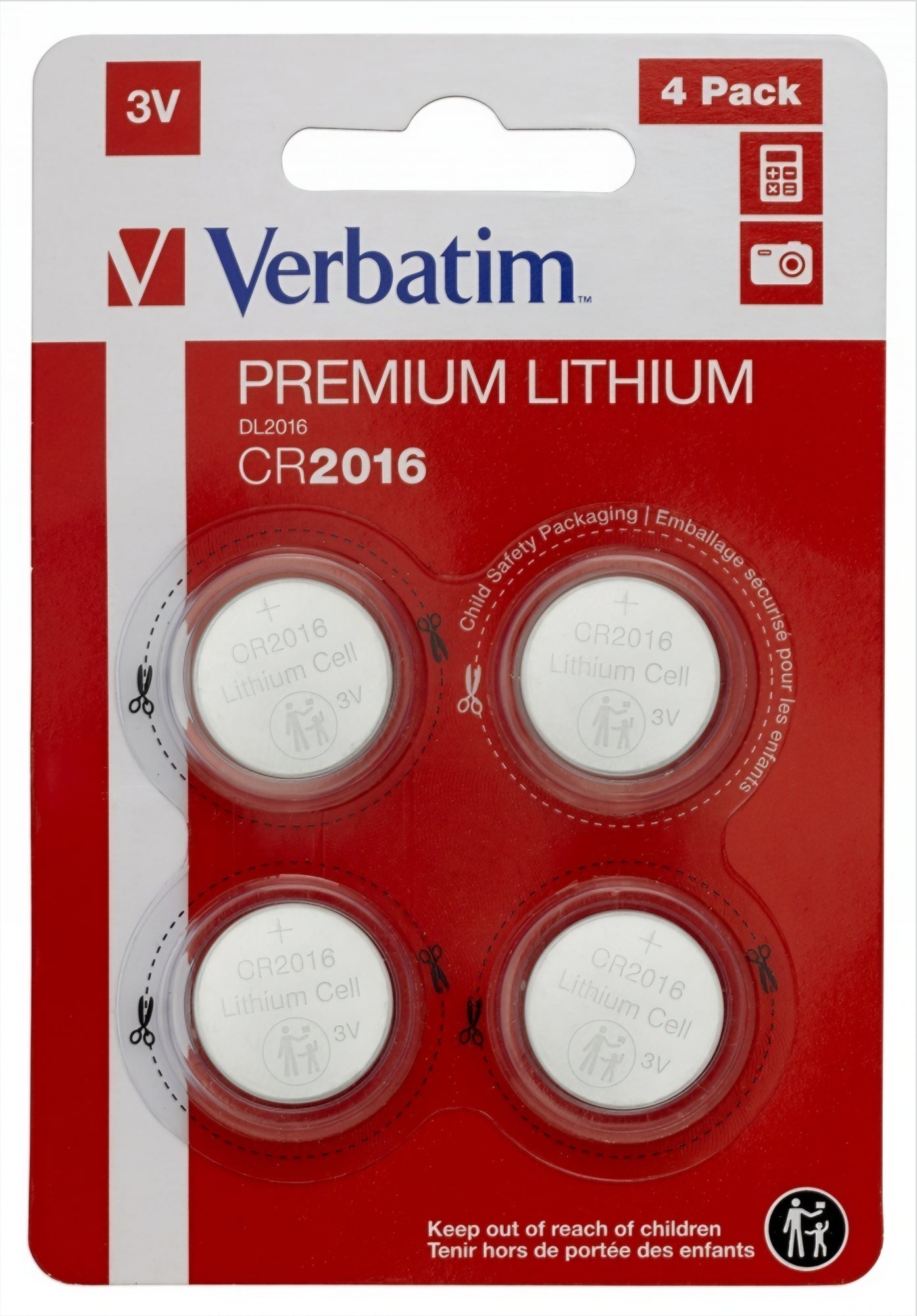 Verbatim Premium Battery, CR2016, Set of 4 pieces 49531