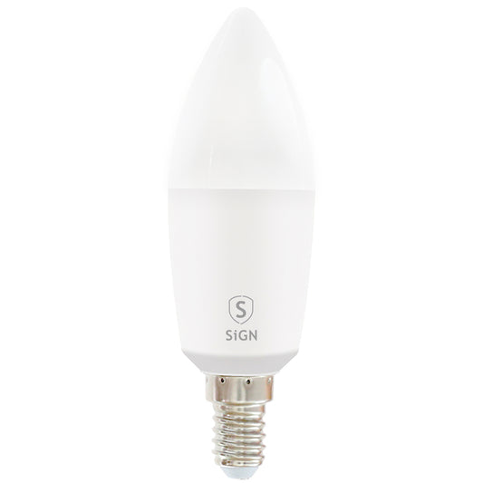 SiGN LED bulb, Wi-Fi, E14, 5W, 2700K - 6500K, 470lm SNSM-E14WHITE