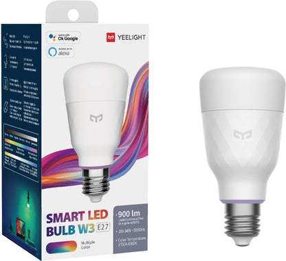 Yeelight W3 LED Bulb, Wi-Fi, E27, 8W, 1700K - 6500K, 900lm, Multicolor YLDP005 YLDP005