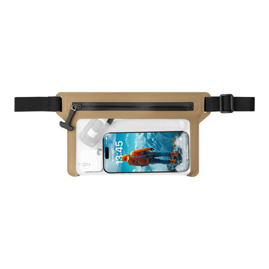 Waterproof Fixed Waist Bag, Universal, Beige