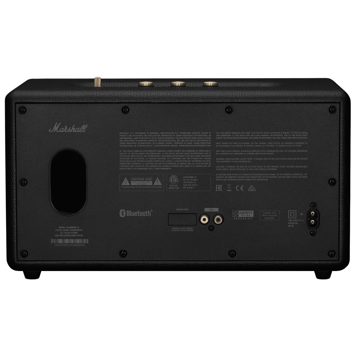 Marshall Stanmore III Bluetooth Speaker, 80W, Black