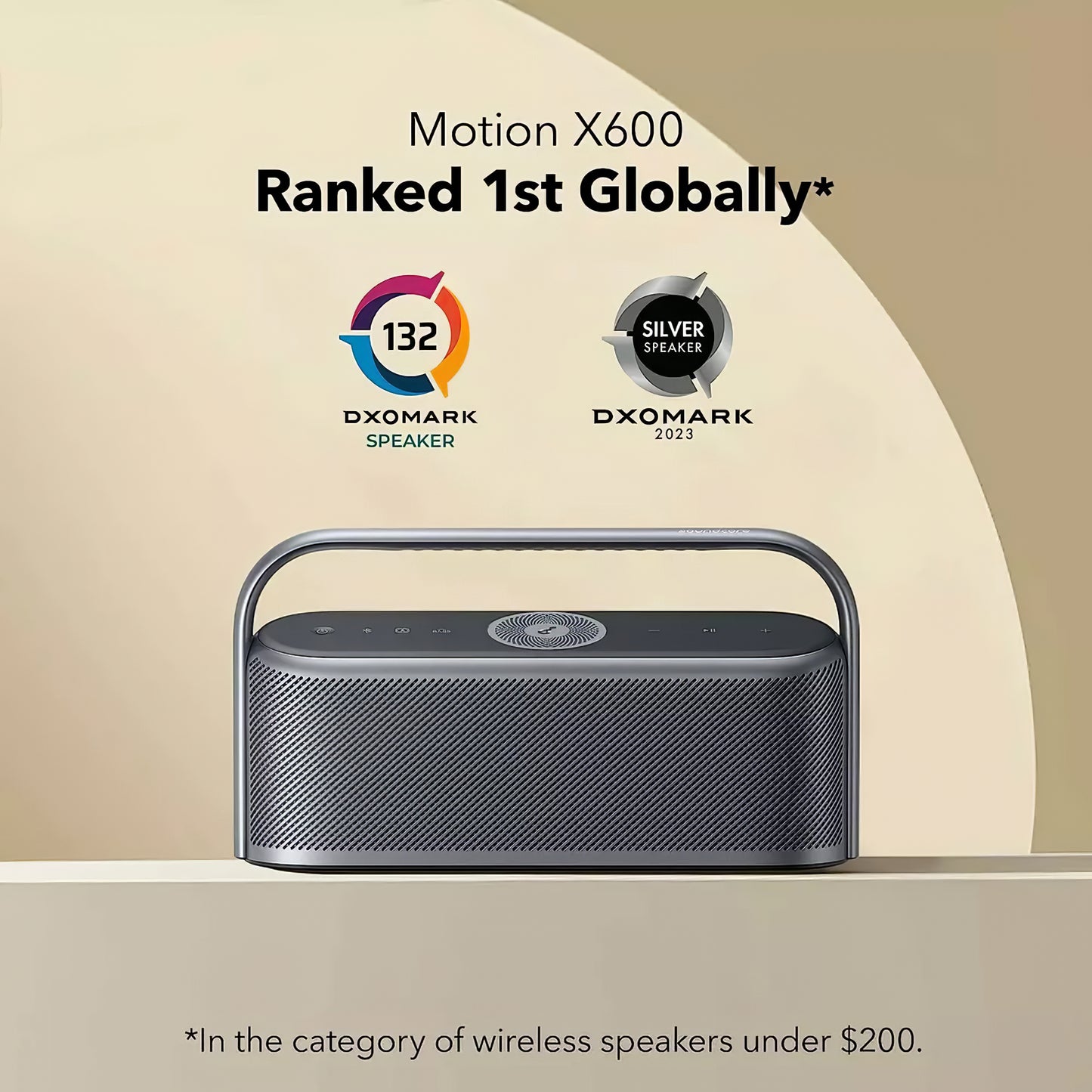 Anker SoundCore Motion X600 Portable Bluetooth Speaker, 50W, Waterproof, Black, Resealed A3130011