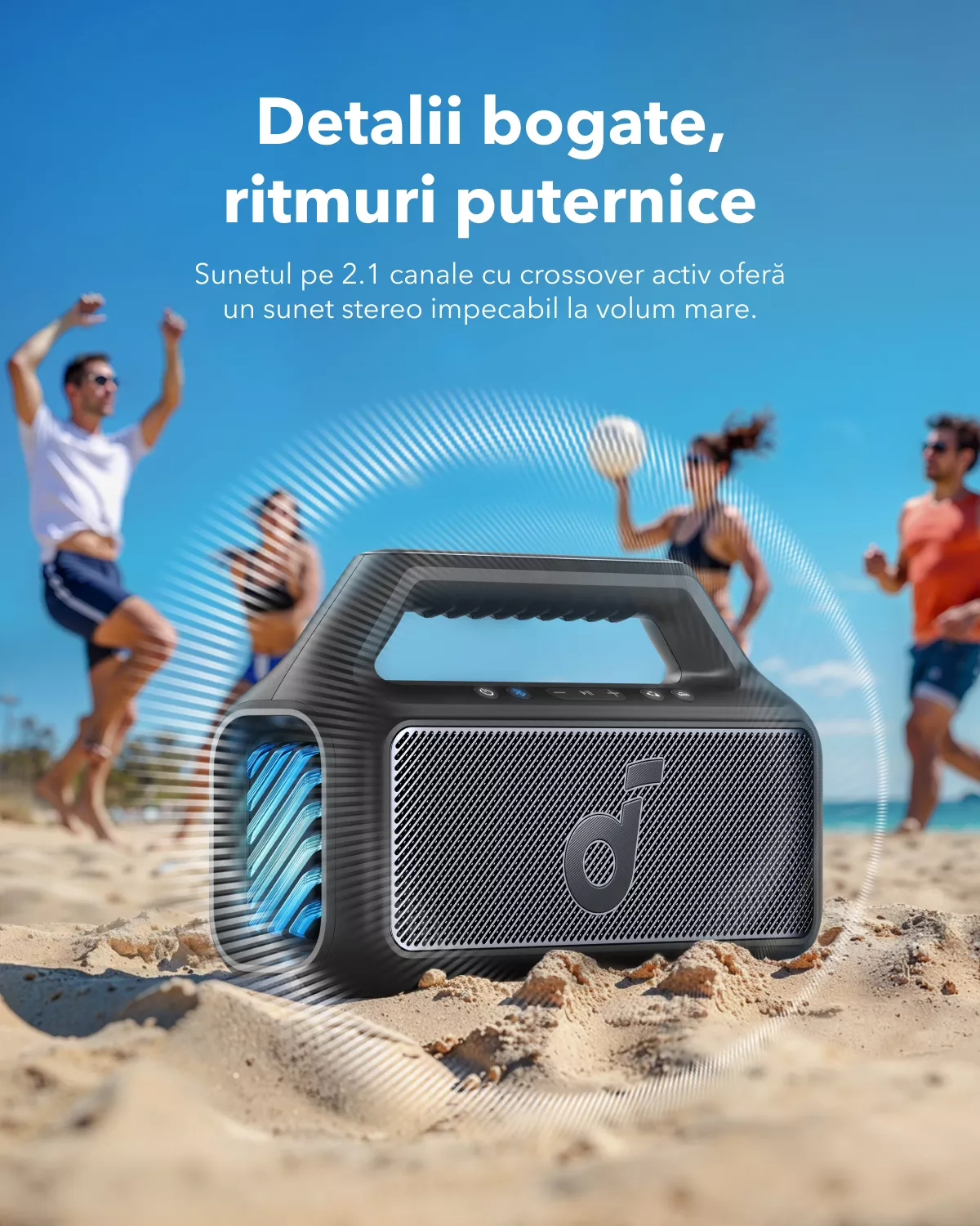 Anker SoundCore Boom 2 New Version Portable Bluetooth Speaker, 80W, TWS, RGB, Waterproof, Black A3138012