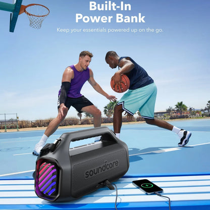 Anker SoundCore Boom 2 Plus Portable Bluetooth Speaker, 140W, TWS, RGB, Waterproof, Black A3134011