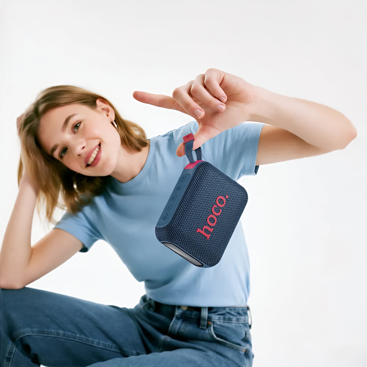 HOCO HC31 Portable Bluetooth Speaker, 10W, TWS, RGB, Waterproof, Navy Blue