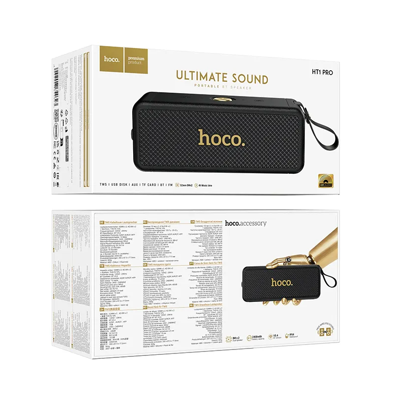 HOCO HT1 Pro Portable Bluetooth Speaker, 16W, TWS, Black