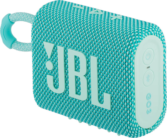 JBL GO 3 Portable Bluetooth Speaker, 4.2W, Pro Sound, Waterproof, Turquoise JBLGO3TEAL 