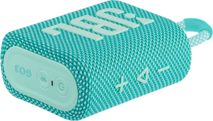 JBL GO 3 Portable Bluetooth Speaker, 4.2W, Pro Sound, Waterproof, Turquoise JBLGO3TEAL 