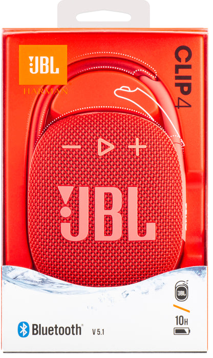 JBL Clip 4 Portable Bluetooth Speaker, 5W, Pro Sound, Waterproof, Red, Resealed JBLCLIP4RED